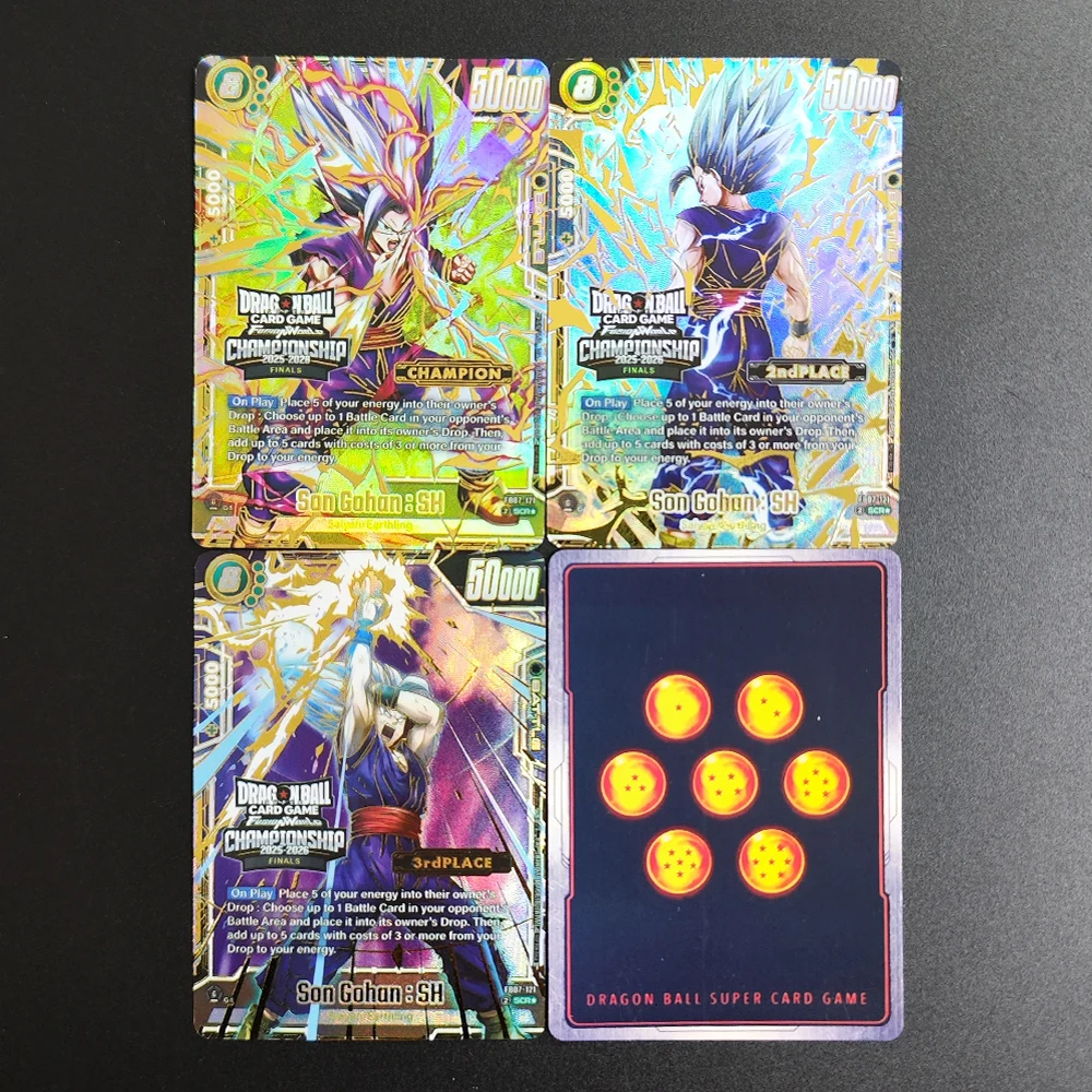

Самодельная английская игровая карта-игрушка «Драгон Болл Супер: Чемпионат мира по фьюжн-сражениям 2025-2026», Чемпион финала Сон Гохан FB07-121 (промо-карта)
