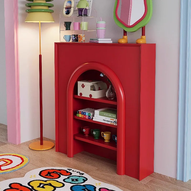 

Dopamine yellow fake fireplace decorative cabinet porch rack creative display cream side storage cabinet