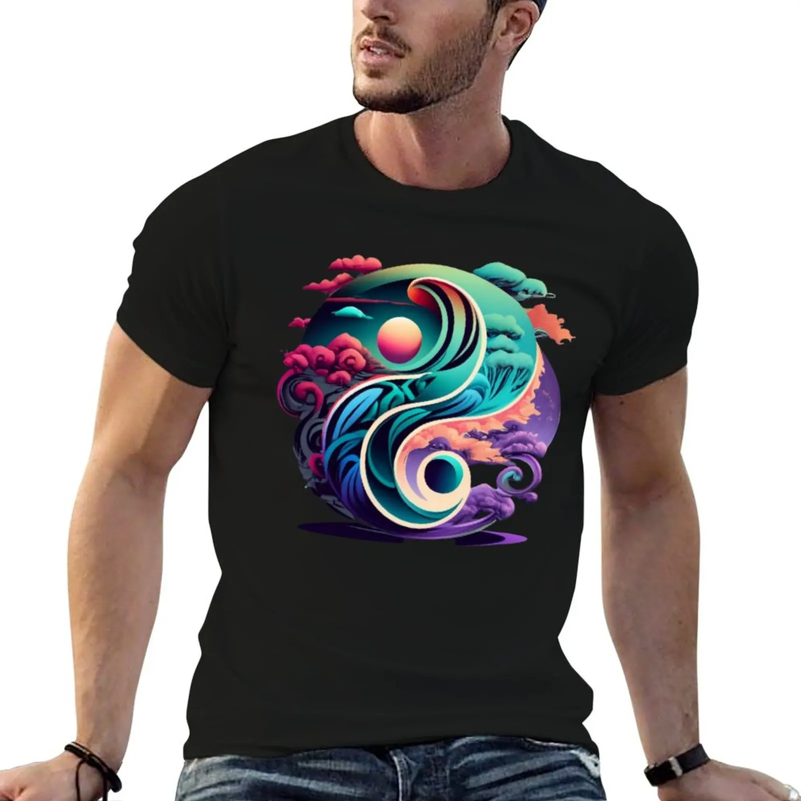

cotton shirt man Qigong Yin t essential shirts t T-Shirt yang
