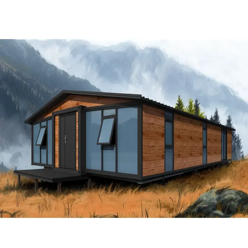 Customized Large Space Container Frame Room Wall Prefabricated Folding House Double-Wing Mobile Three-Bedroom Folding Villa Hote