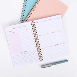 A5 Plan Book Spanish Weekly Office School Supplies Portable Habit Schedules Daily Agenda Notebook Schedules Stationery Notepad