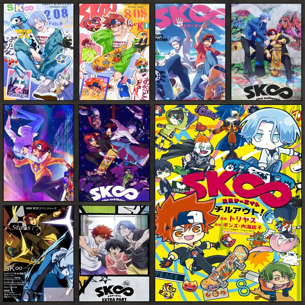 Anime SK8 the Infinity Reki Langa Skate Poster Peel And Stick Wall Art PP Waterproof HD Bedroom Living Room Home Decor Gift