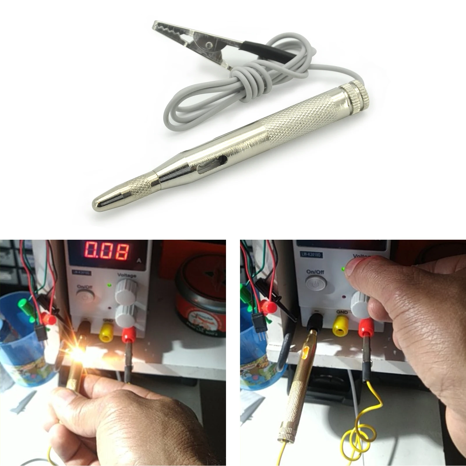 

Diagnostic Tools DC 6V 12V 24V Copper Auto Car Light Circuit Tester Lamp Voltage Test Pen Detector Probe Light System Test