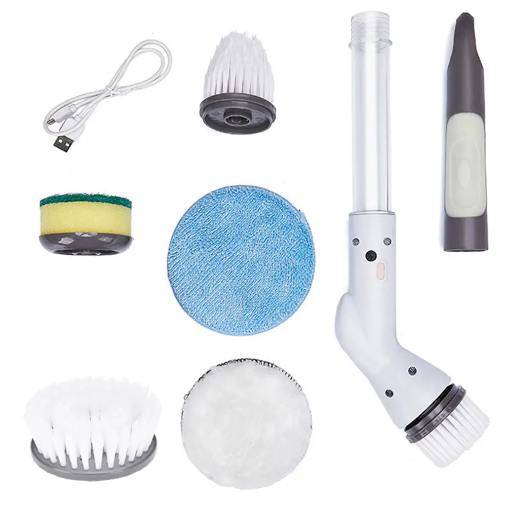 Electric Spin Cleaner Electric Spinning Brush with 6 Replacement Brush Heads Electric Spin Scrubber Handheld Floor Cleaning Tool