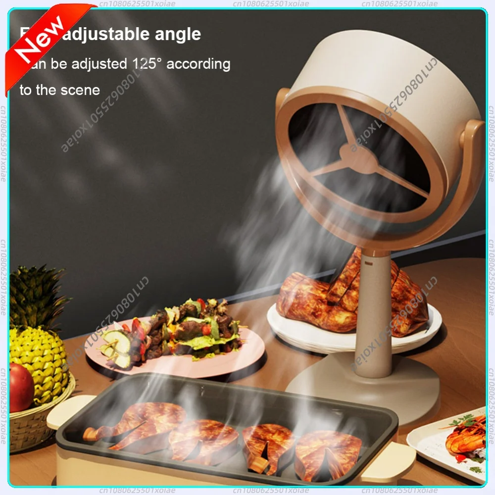 Portable Desktop Mini USB Charging Range Hood Strong Suction Oil Fume Extractor for BBQ/Hot Pot Small Kitchen Apartment