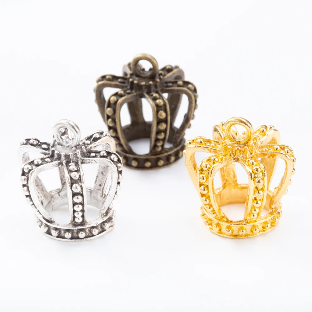 3pieces (crown) vintage zinc alloy charm metal pendant DIY jewelry discovery making accessories872