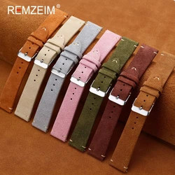 Suede Leather Watch Straps Watchband 18mm 20mm 22mm Universal Replacement Watch Band Vintage Brown Casual Wristband Accessories