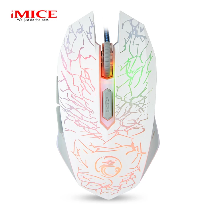 IMICE X5 USB Egér Meg nem látott ergonomic Egér Optikai 2400DPI 1.5M színben ledes customizing 6 Szállodai küldönc vezetékes PC Játék kiegészítők