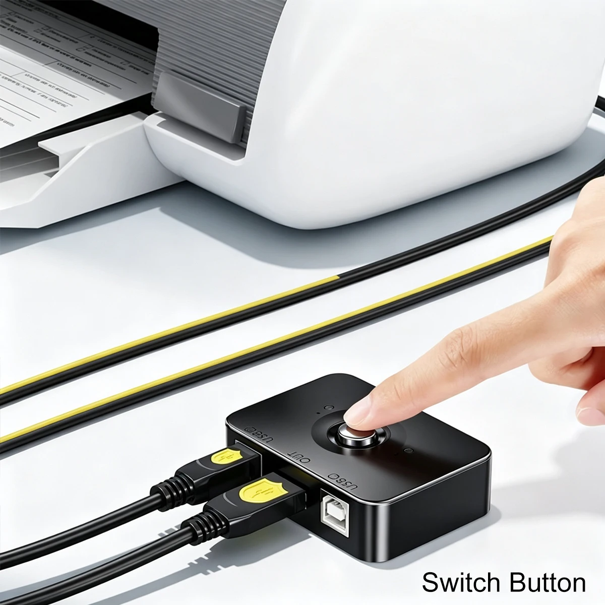 USB2.0 Printer HUB Controller for 2 Computer Sharing 1 Printer Switch Converter Computer Printing Box Extend Adapter Splitter