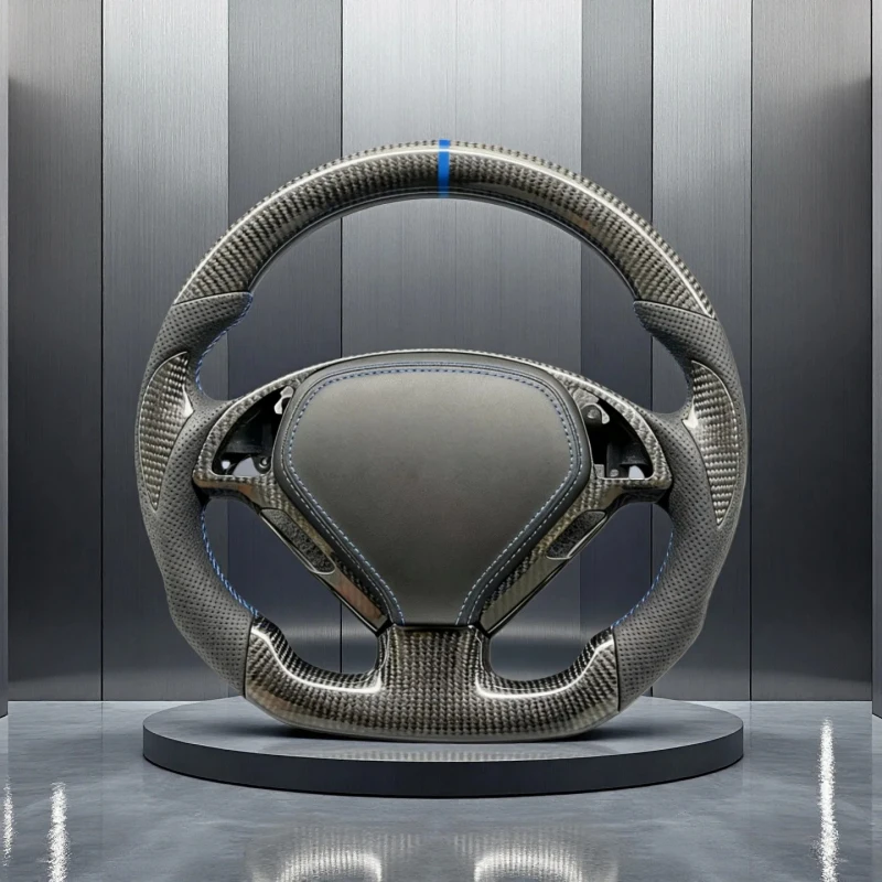 

Custom Forged Carbon Fiber Leather 3 Spoke Sports Steering Wheel with Paddle Shifters and 35mm Grip for LX570 A8 Q5