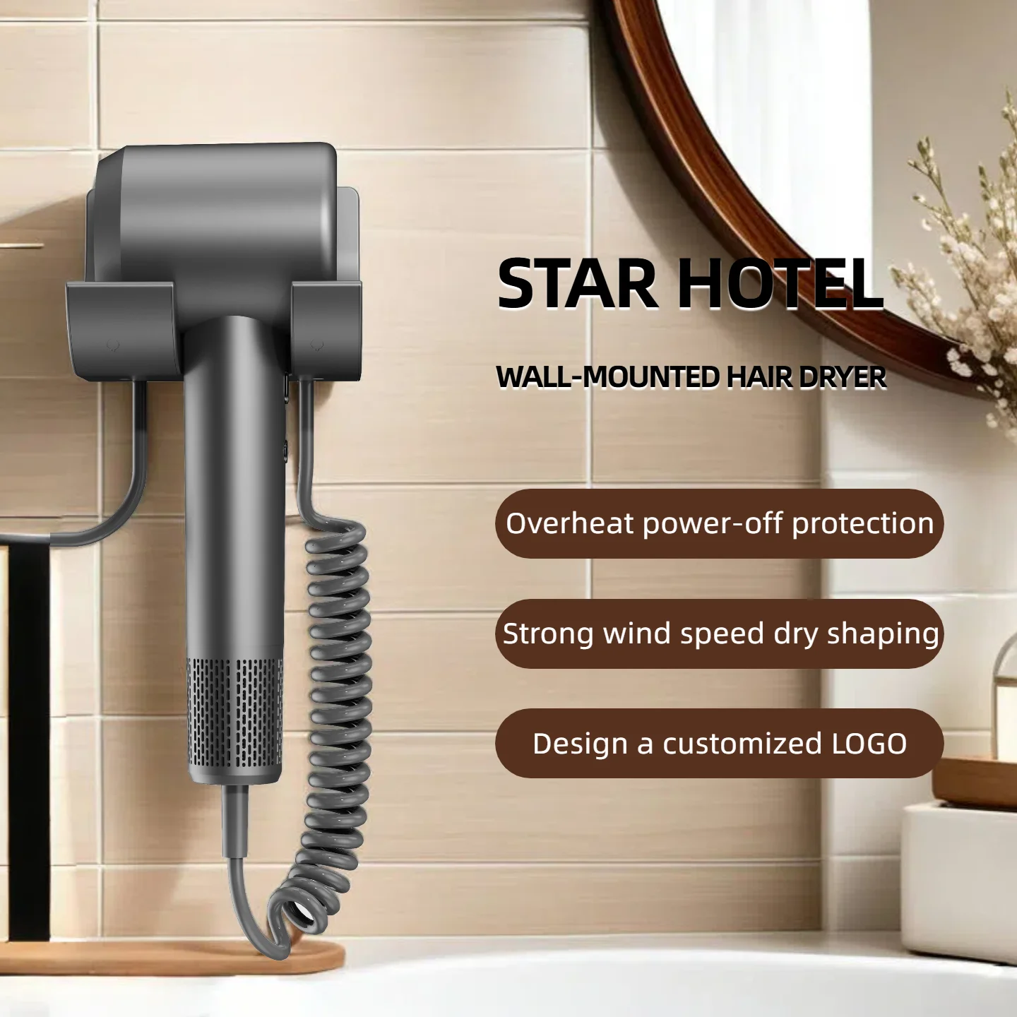 High-Speed Home Hair Dryer with Strong Airflow and Negative Ions Salon-Grade Blowouts