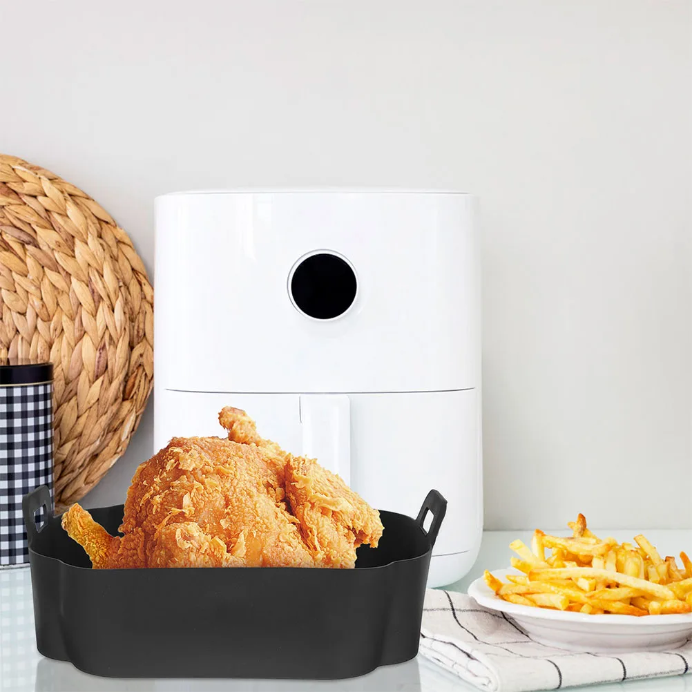 

Reusable Silicone Bakeware 85 Inch Square Black Air Fryer Liner Non Stick Kitchen Tool Pan Gel Roaster Replaceable Baking Dish