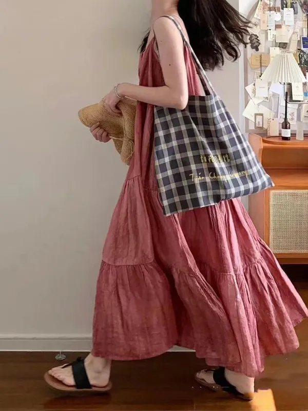 

Романтическое винтажное красное платье без бретелек для женщин, летнее, с завышенной талией, пышная юбка, длинное, маленького размера, модное платье-макси