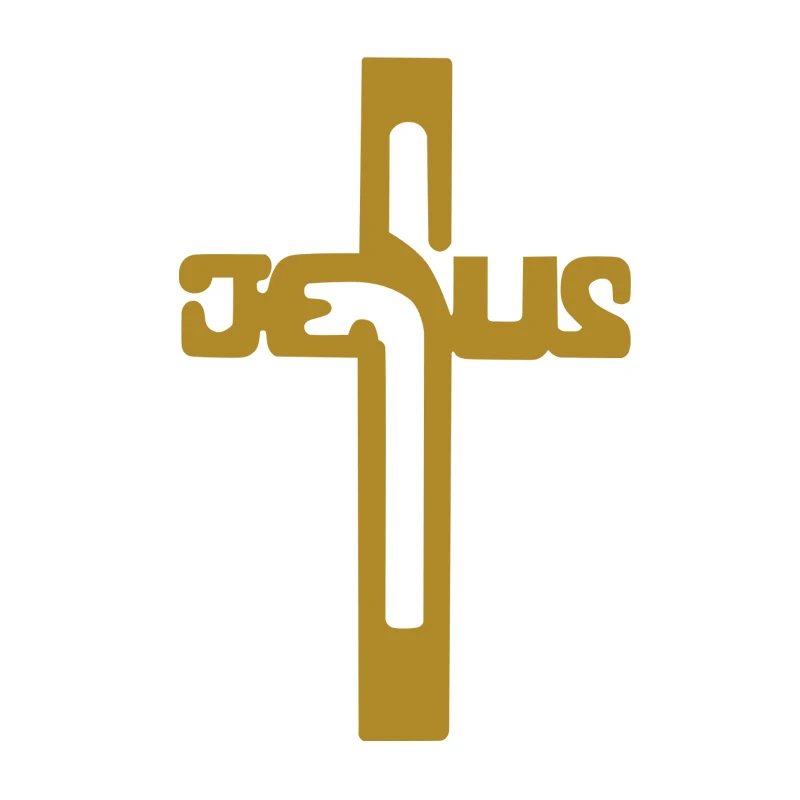JESUS CROSS Vinyl Decal Sticker Car Window Wall Bumper God Religious Crucifix