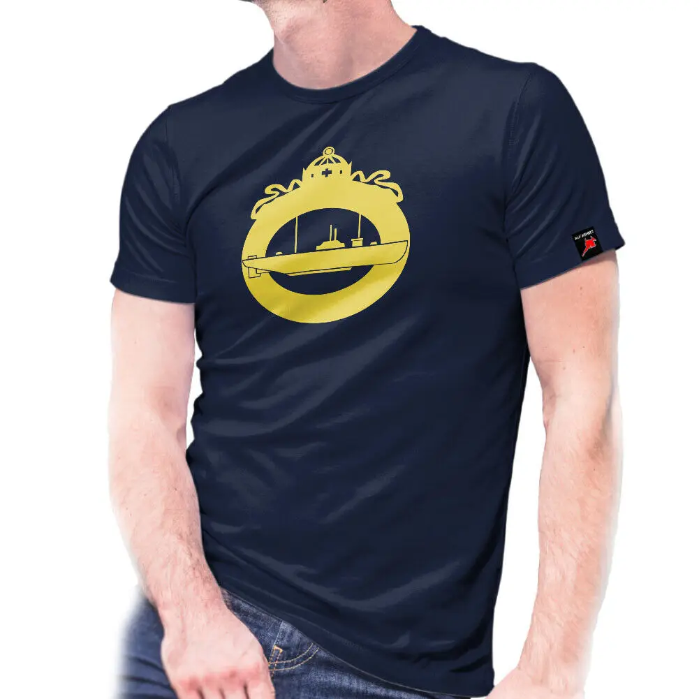 T-shirt do emblema do U-Boat dos homens, 100% Algodão, O-Neck, Manga curta, Casual, Orden, Marinha, Marinha, Verão, Tamanho S-3XL