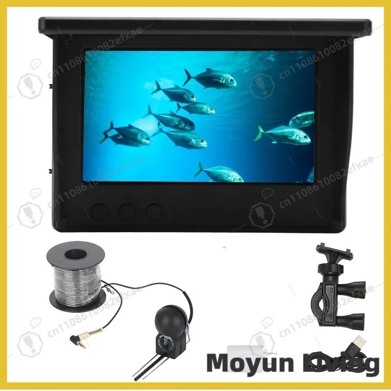 4.3inch TN HD Underwater Fishing Camera IP68 Waterproof with 12 Night Vision Lights for Fishing 100‑240V