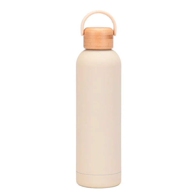 Doppelte Edelstahl-Vakuum-Thermal wasser flasche, tragbar, Bambus abdeckung, Wärme verriegelung, Kälte, Outdoor-Sport, Bergsteigen, 750ml