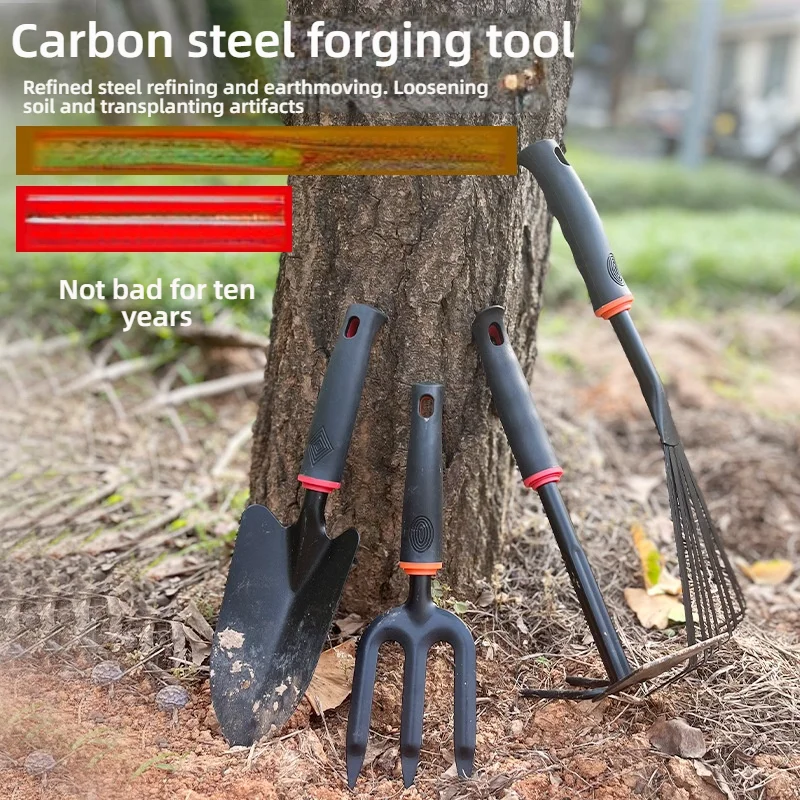 مجموعة أدوات الحديقة المكونة من 7 قطع - مجرفة صغيرة ومشط ومجرفة لزراعة الزهور والخضروات والعصارية |   طقم بأسمائها الحقيقية الصغيرة لـ Potted Pla