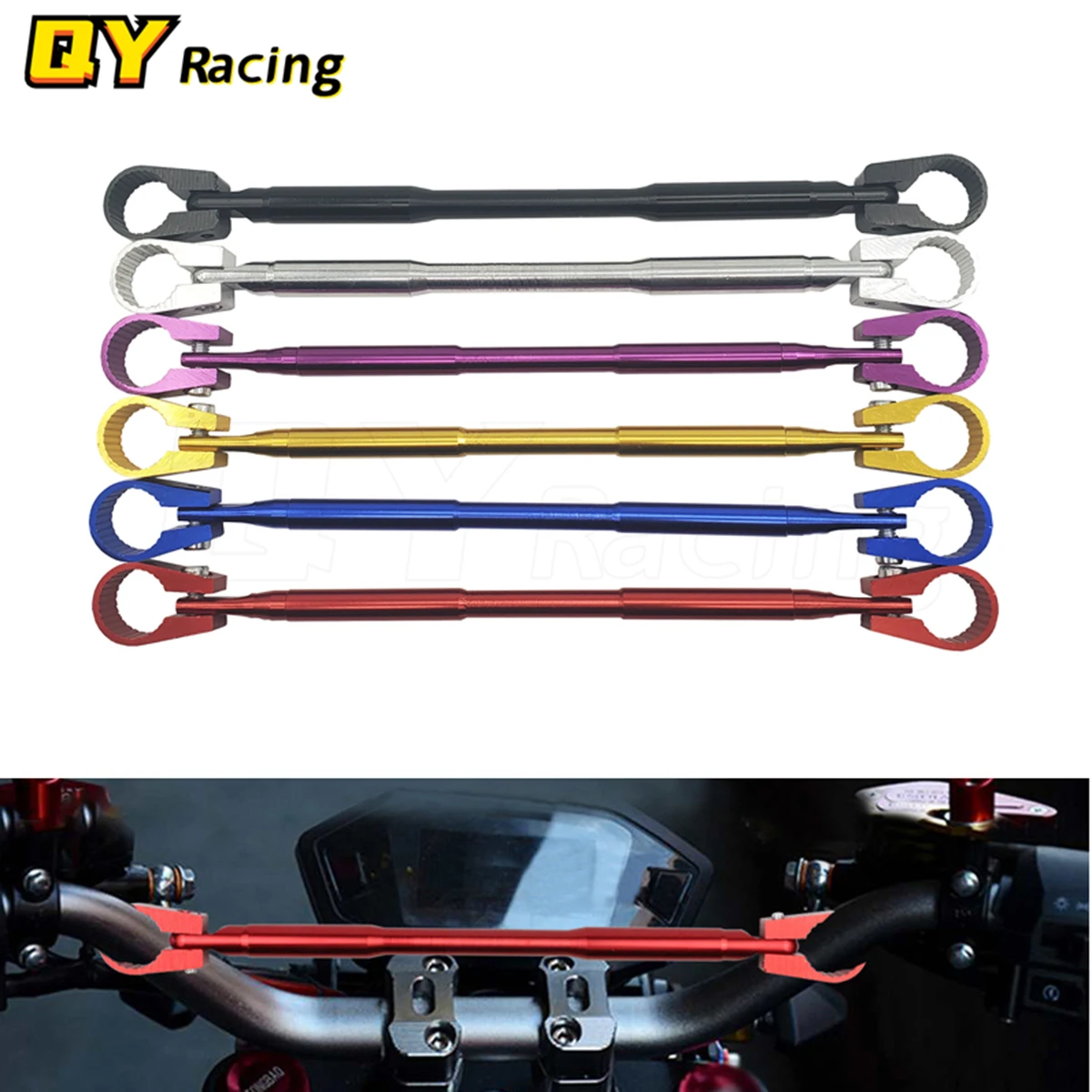 

Hot Motorcycle Bike Handlebar Cross Bar Steering Wheel Strength Lever for Most 7/8" 22mm Handlebar Motorcycles