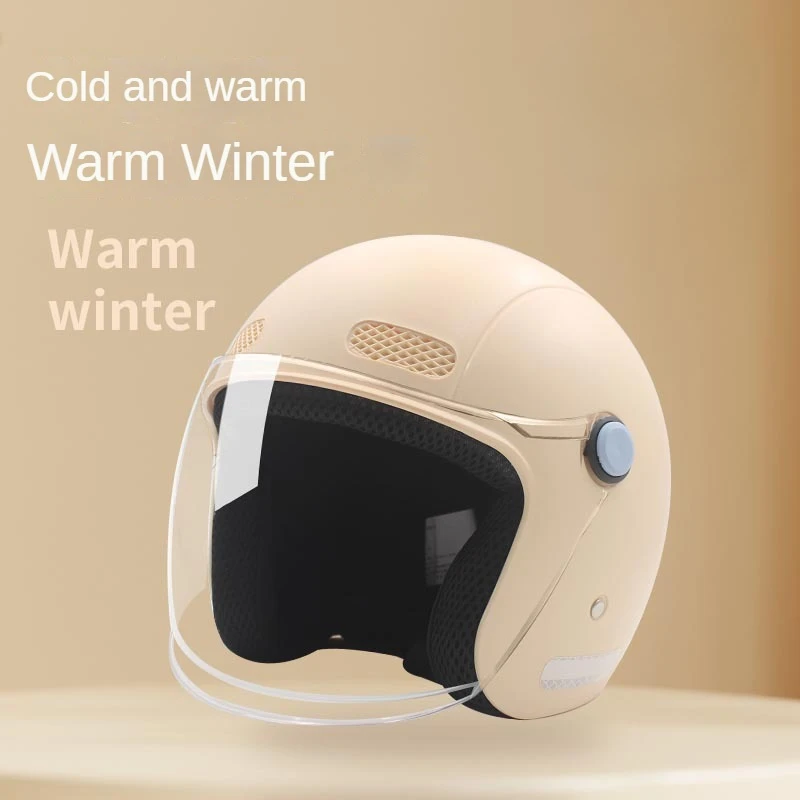 Outdoor Cycling Electric Bike Helmet Warm Autumn and Winter Half Helmet Universal Safety Helmet for Men and Women All Year Round