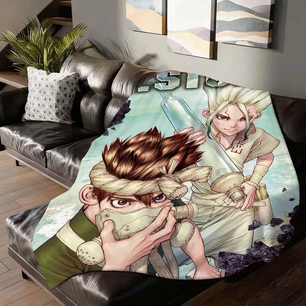 Anime Dr.Stone season 4 Blanket Soft and Skin Friendly For Couch Bed Napping Bedspread All Seasons Comforter
