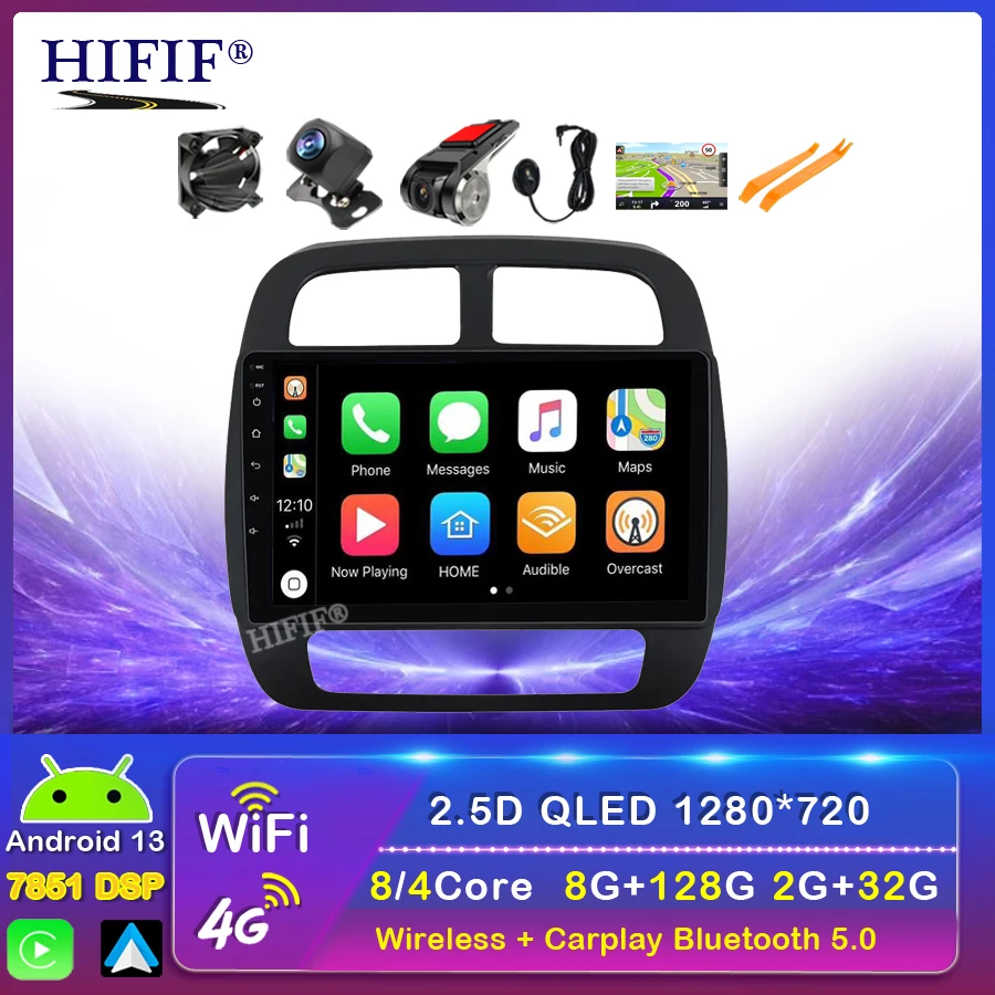 Android 13 Carplay Auto For Renault KWID K-ZE Dacia Spring 2015 2016 - 2019 Car Radio Multimedia Player Stereo WIFI+4G 2DIN DSP