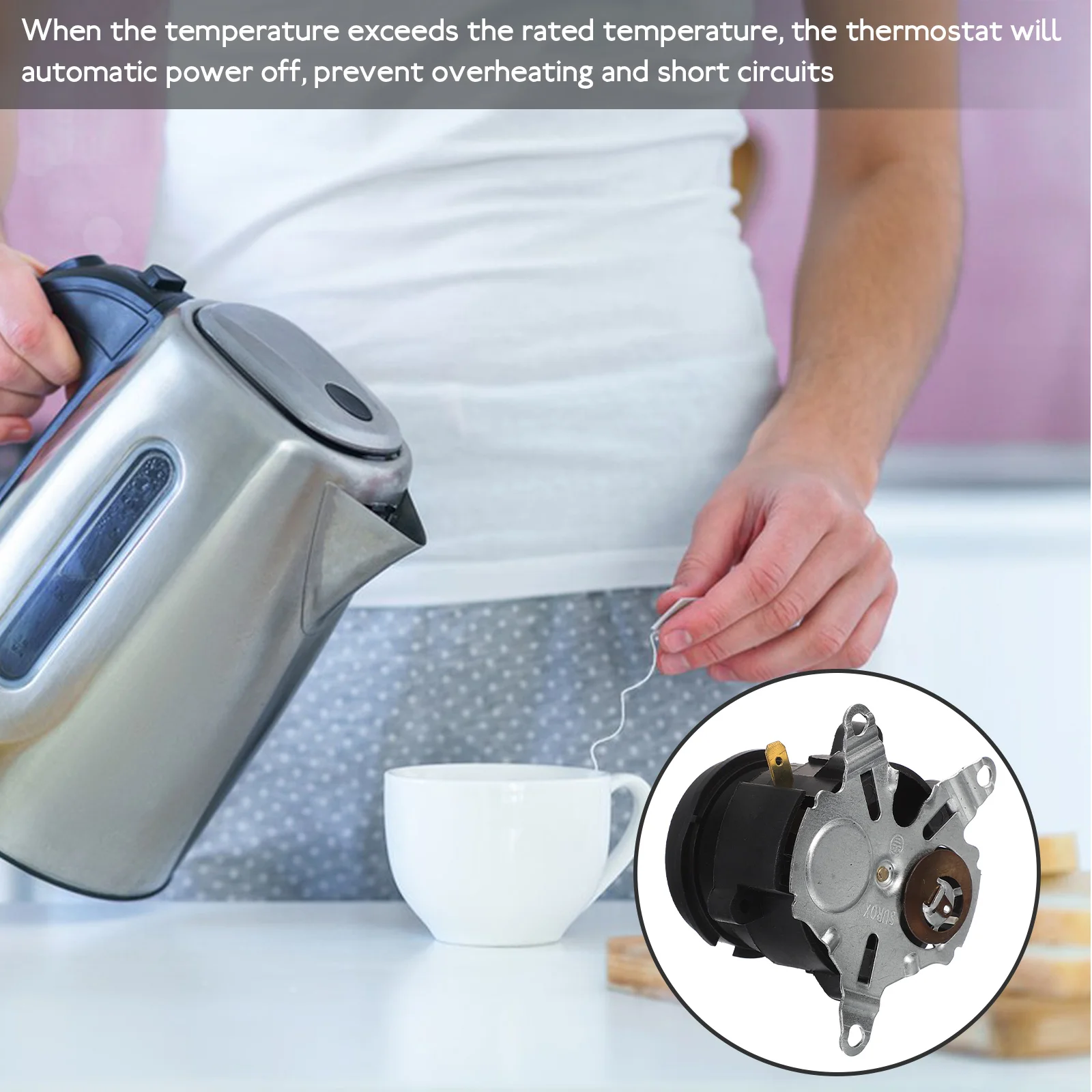 

4 set Electric Kettle Thermostat Coupler Thermal Control Base Temperature Coupler For Water Kettle Overheat Protection Easy