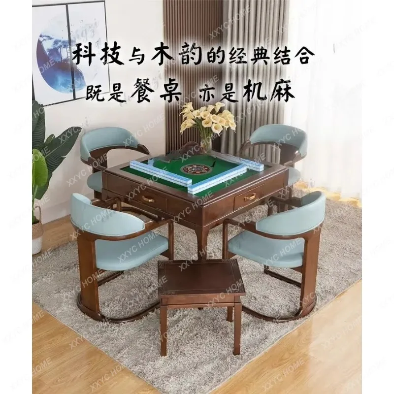 XXSolid Wood Mahjong Table Automatic Household Electric Mahjong Machine New Chinese Dining Table