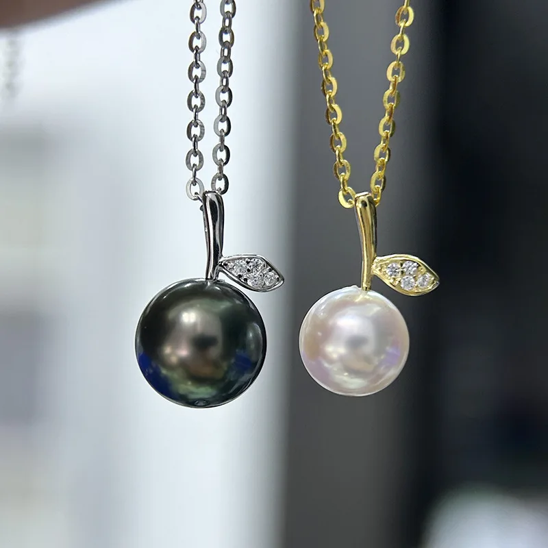 

Bestselling Pearl Pendant AAA 8-9mm 9-10mm 10-11mm Round Nanhai Apple Pearl Pendant 18inch 925S