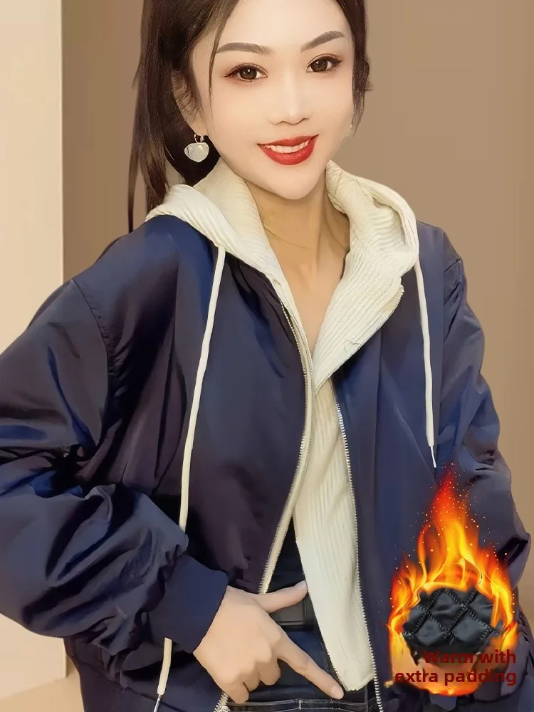 

Женская зимняя куртка с флисовой подкладкой, утепленная, приталенная, для повседневной носки, с длинной молнией, в стиле колор-блок