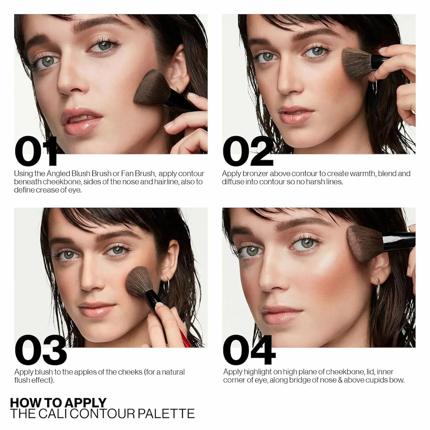 Pinkbear Matte Contour & Highlight Palette Professional Face Sculpting,Shade & Light Makeup Bronzers กันน้ําและติดทนนาน