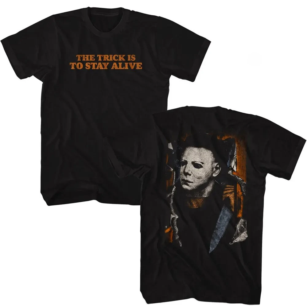 Halloween Michael Myers Horror Movie Print Cotton Short Sleeve T-Shirt Men Women Summer Vintage Streetwear Casual Tee Tops