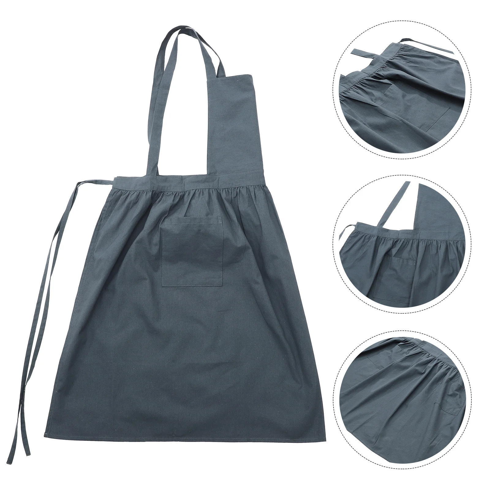 

High-Grade Cotton Apron Oil-Proof Wear-Resistant Lightweight Kitchen Supply Clothes Protector For Home Baking Cooking Cafe Use