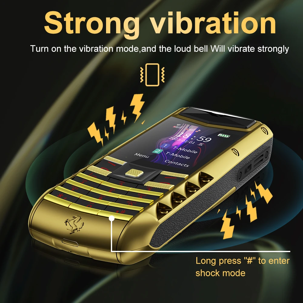 SERVO V5 PRO Unique Design Cellphone Streamline Body Metal Frame  2G Dual Sim LED Flashlight Magic Voice Luxury Mobile Phone