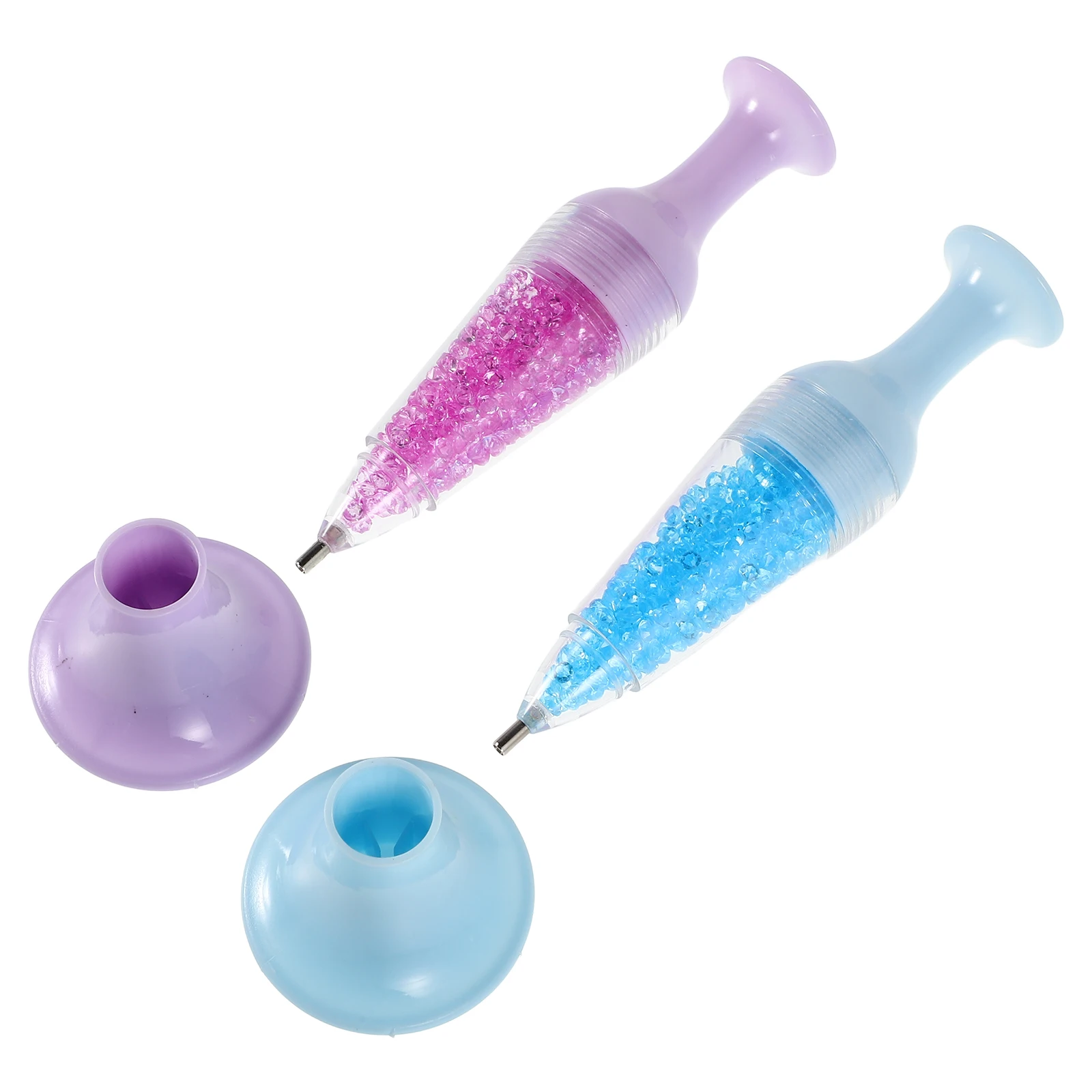 

2Pcs Nail Art Tools Transparent Vase Shape Diamond Drill Pen Precise Dotting Pen for Embroidery Crafts Rhinestone Painting