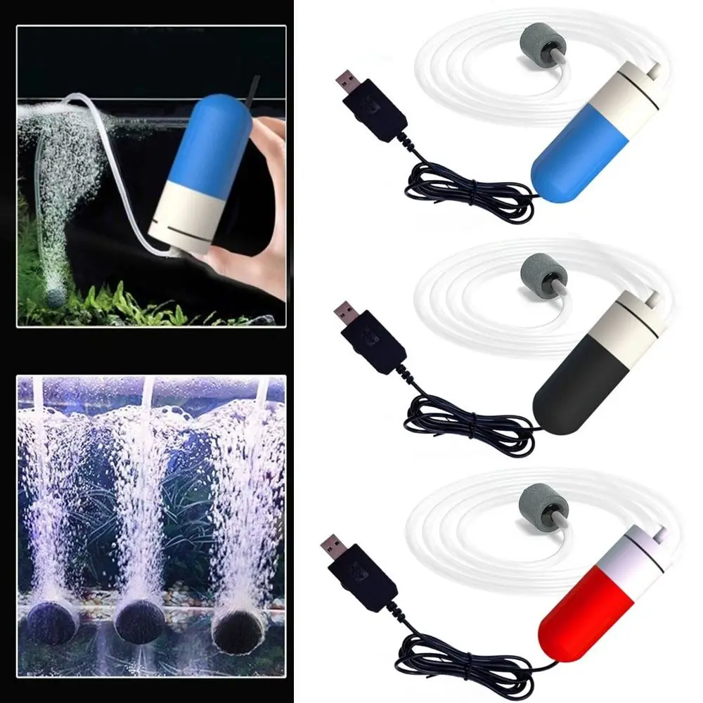 Adjustable Speed Aquarium Oxygen Air Pump Ultra Quiet USB Charging Air Compressor Aerator Anti-slip Portable Mini Oxygen Pump