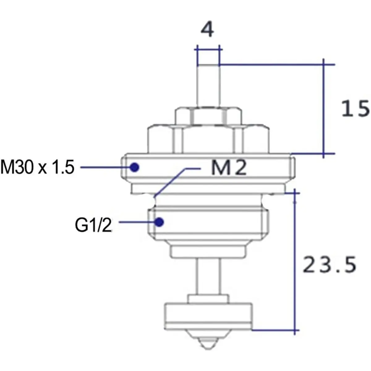 

Коллектор для подогрева пола G1/2, вставка клапана с обратным штифтом M30 X 1,5 для привода UFH, коллектор для подогрева пола, 5 шт.