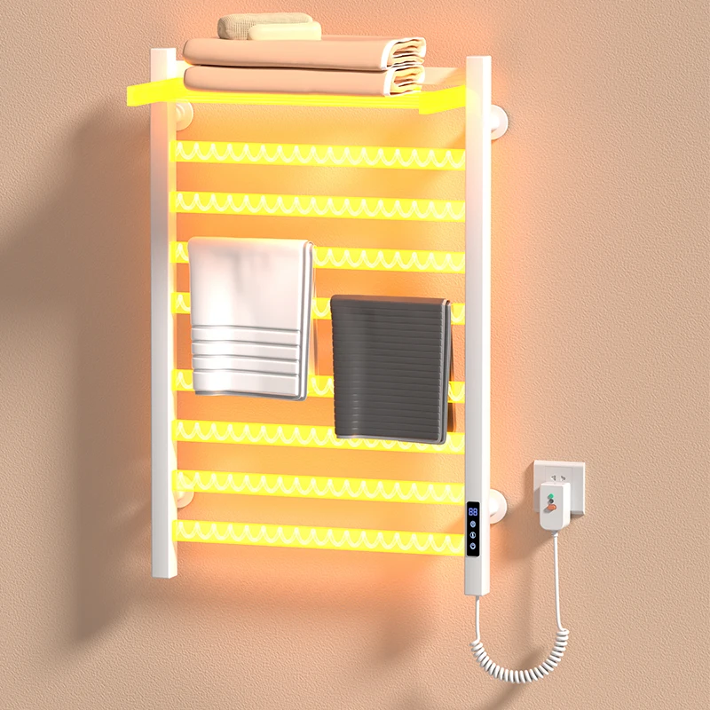 Stainless steel wall-mounted towel drying rack electric heating towel rack heater for bathroom