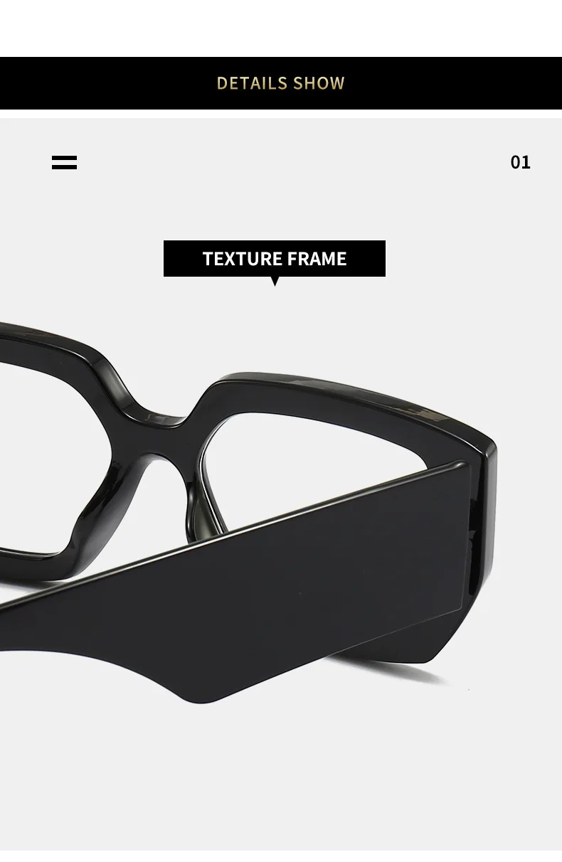 Dicken Rahmen übergroße quadratische Brille für Frauen Mode optische klare transparente Linse Brillen Computer schwarze Brille Retro – Detail 21