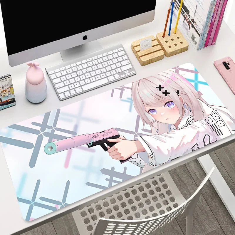 

Gun cute girl csgo fps big game boys esports thickens oversized mouse pad table pad keyboard pad can be customized with non-slip