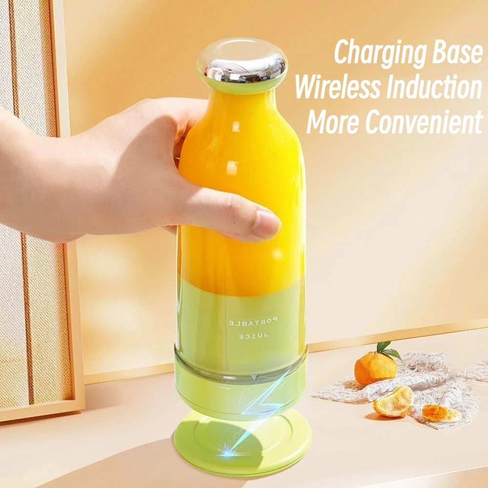 

6 Blades Electric Portable Juice Blender 300ML Juicer Fruit Mixer 2000mAh USB Rechargeable Citrus Orange Squeezer Smoothie Maker