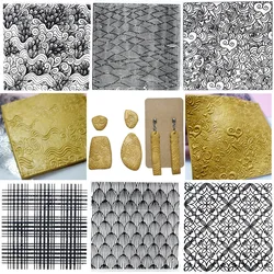 9cm Polymer Clay Texture Mat DIY Pottery Clay Jewelry Impression Emboss Stamp Polymer Clay Tools Mandala Flower Texture Stamp