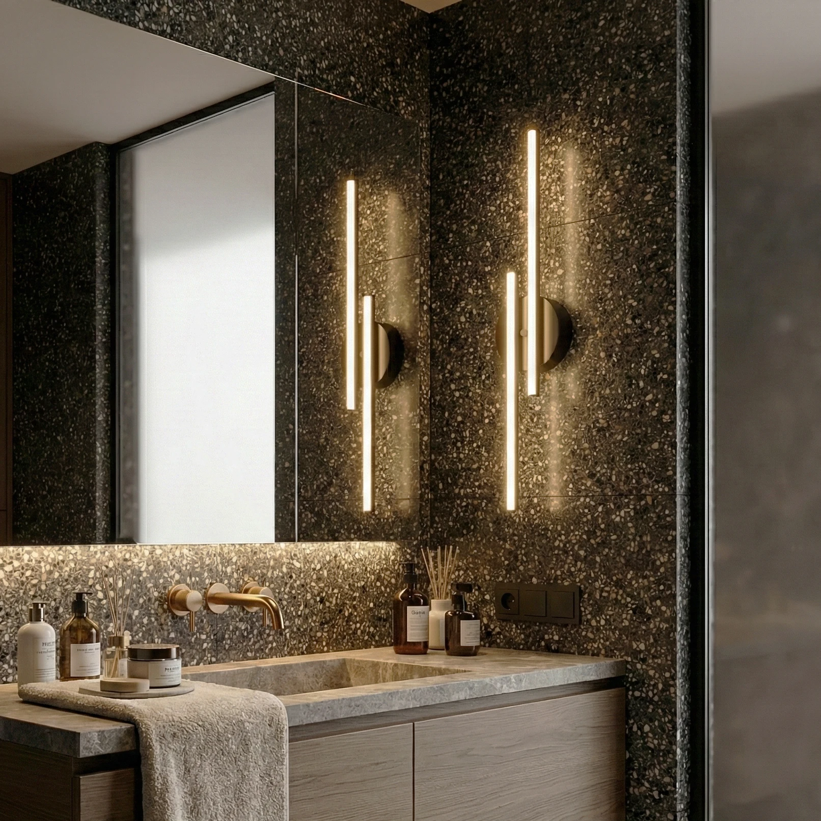 Modern LED Wall Lamp Home Decoration Line Bedroom Bedside Corridor Living Room Backgroud Black White Lighting Lustre Wall Sconc