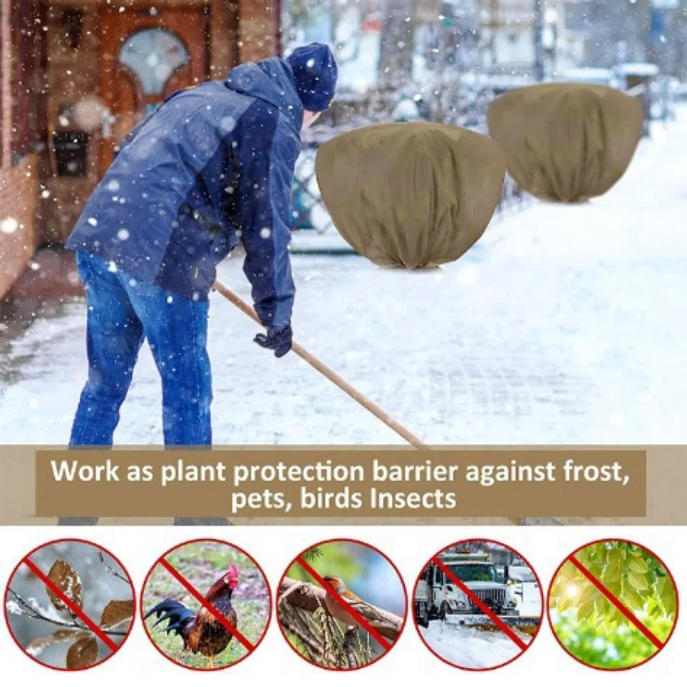 Large Size Winter Plant Cover Drawstring Bag Frost Protection for Trees Shrubs Raised Vegetable Beds and Potted Plants