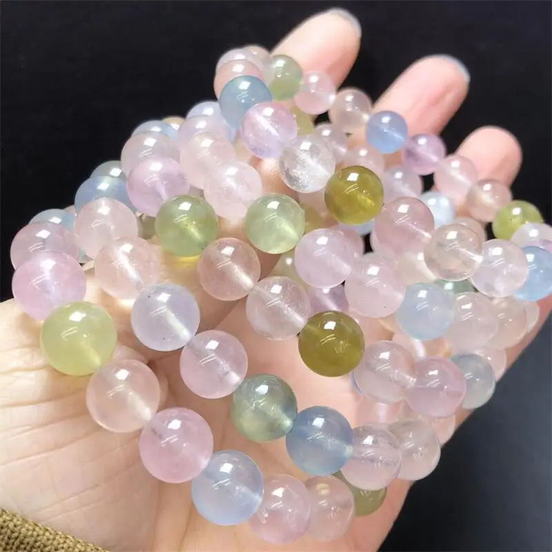 

9MM Natural Morganite Bead Bracelet Healing Fengshui Jewelry Stretch Children Birthday Holiday Gift 1PCS
