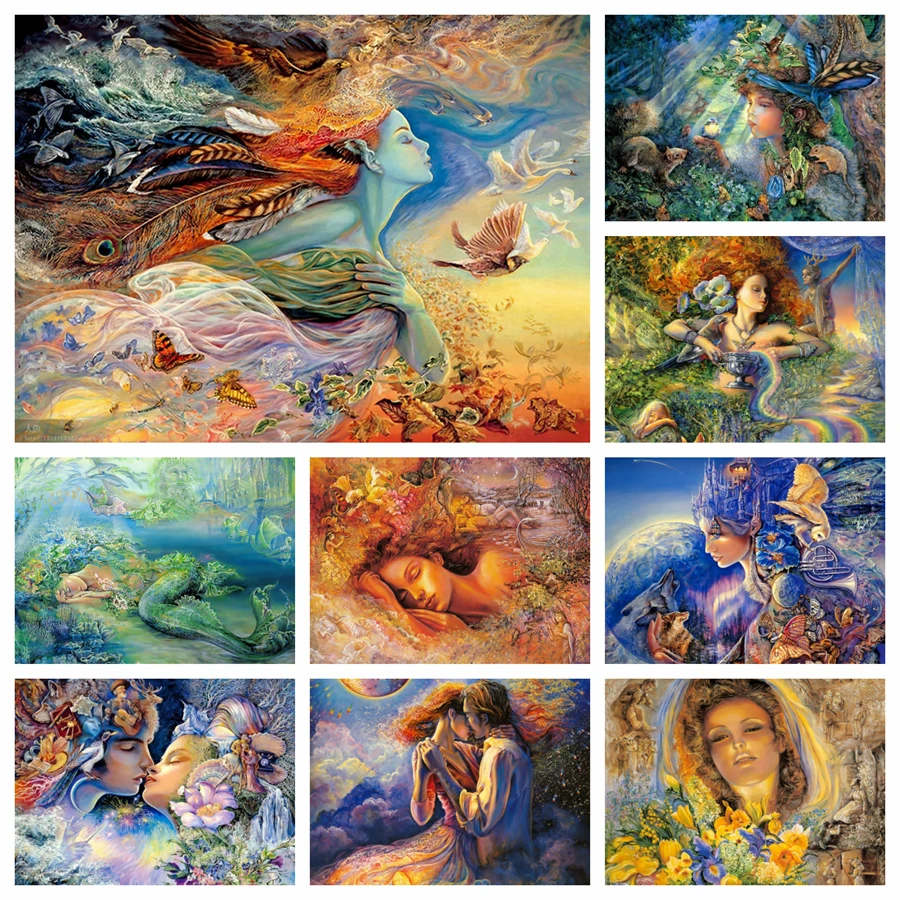 

Diy 5d фантазия миф алмазная живопись искусство дух зимы земли Фея полная круглая мозаика вышивка крестиком Настенный декор