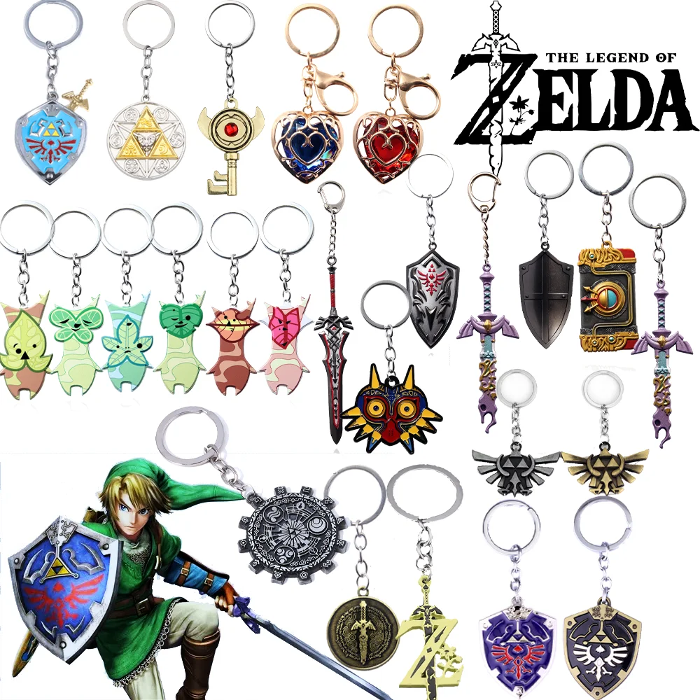 Llaveros de la leyenda de Zeldas, llaveros de la serie de Zeldas, accesorios de Cosplay de Metal, regalo para fanáticos, Link Hero Master Sword