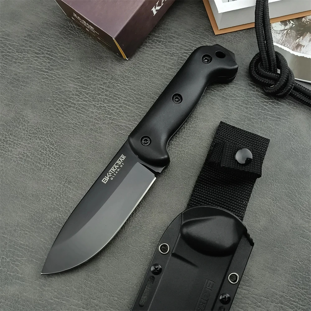 KA-BAR BK2 Fixed Blade Knife Outdoor Camping Knife 8Cr13Mov Blade Nylon Fiber Handle EDC Survival Hunting Hiking Tool Gift