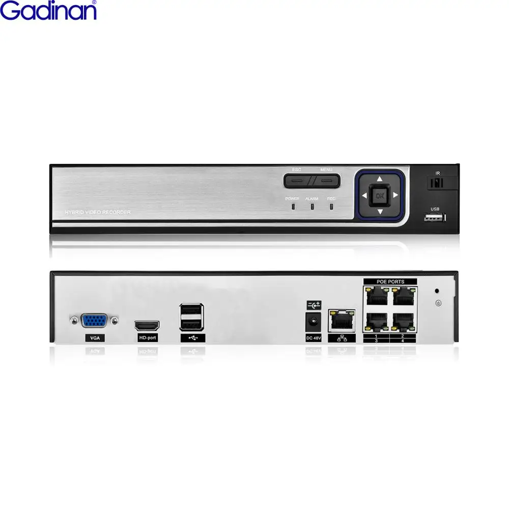 

Gadinan 8CH/4CH 48V POE NVR For 5MP HD IP Camera Support Face Detection H.265+ Video Surveillance CCTV Security Cameras System