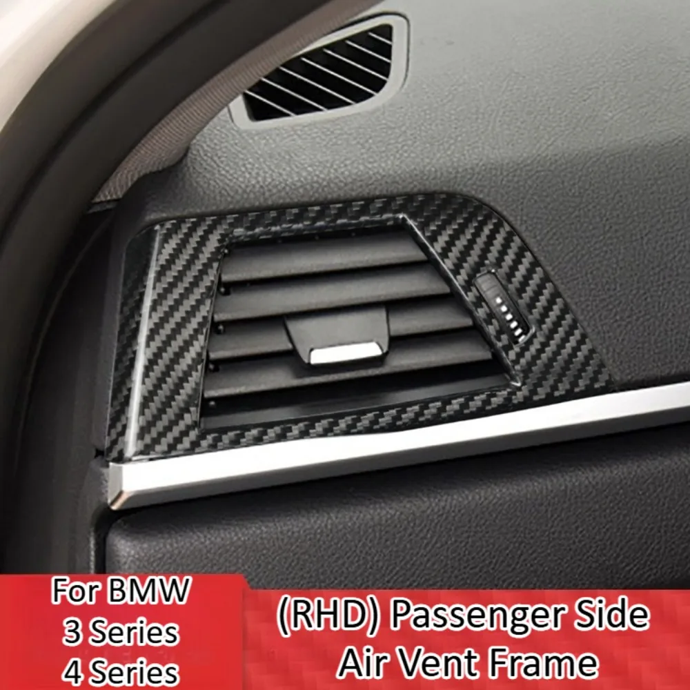 

For BMW 3 Series 4 Series RHD Carbon Fiber Passenger Side Air Vent Interior Trim Panel Cover Premium Styling Upgrade Accessories